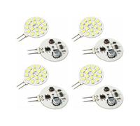 A2ZWORLD 8 Pezzi Lampadina LED G4 Bispina 12V 24V DC, 3W 300LM, Bianco Caldo 3000K, 18 SMD 2835, Ultra Slim Ø28mm, Luce Unilaterale
