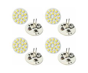A2ZWORLD 8 Pezzi Lampadina LED G4 Bispina 12V 24V DC, 3W 300LM, Bianco Caldo 3000K, Attacco Centrale, Luce Unidirezionale Verso il Basso, 18 SMD 2835, Ultra Slim Ø28mm