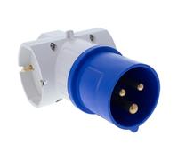 A2ZWORLD, Adattatore Spina Industriale CEE 2P+T 16A 250V + 3 Prese Schuko/Bipasso/EU, Prodotto Versatile, Bianco (2)