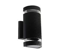 A2ZWORLD Applique Lampada da Muro Esterno, Doppio Fascio Luminoso Up - Down, Con 2 Portalampada E27 (Lampada Eslucsa), IP44 Adatto per Interno e Esterno (Rotondo)