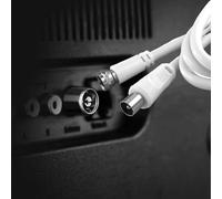 A2ZWORLD Cavo Coassiale con Connettore F Maschio a RF Maschio, Antenna TV per Satellitare SAT // HDTV ecc, Supporta Canali Multipli (Lunghezza: 1.8 metri)