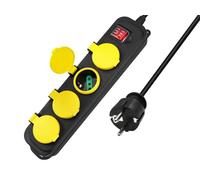 A2ZWORLD Ciabatta Multipresa da Esterno, Impermeabile IP44 Stagna, 4 Prese Schuko + Bipasso 10/16A Italiano, Interruttore on/off, Spina 16A,Cavo Lunga 1.4 metri