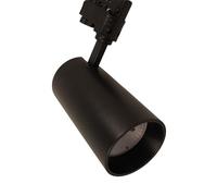 A2ZWORLD Faro LED da Binario 30W Trifase CCT 3000K/4000K/6000K, 2800LM, Corpo Nero, Angolo 50° CRI>90 UGR<19, Ø80x157mm, Spotlight Professionale per Binario Trifase