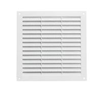 A2ZWORLD Griglia di Ventilazione Rettangolare, Griglia Aerazione In Plastica Quadrata, Dotato di Zanzariera, Protezione Contro Insetti, Colore Bianco, Made In Italy (230x230mm)