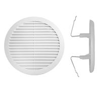 A2ZWORLD Griglia di Ventilazione Rotonda Con Molla, Griglia Aerazione In Plastica, Con Foro Regolabile, Dotato di Zanzariera, Colore Bianco, Made In Italy (Ø90mm Foro 55-85mm)