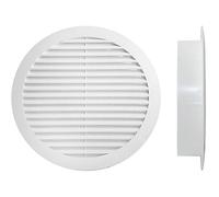 A2ZWORLD Griglia di Ventilazione Rotonda, Griglia Aerazione In Plastica, Griglia di Espulsione dell'aria, Dotato di Zanzariera, Colore Bianco, Made In Italy (Ø100mm H25mm Foro 80mm)