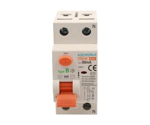 A2ZWORLD Interruttore Differenziale Tipo B 30mA, RCCB 30mA 2P 63A, 1P+N 2 Poli 10kA 230V, Occupa 2 Moduli Barra DIN