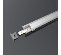 A2ZWORLD Kit Profilo Alluminio Completo Da 2 Metri Per Striscia Led, Larga e