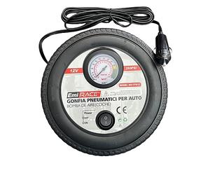 A2ZWORLD Mini Compressore Portatile per Auto, gonfia Pneumatici Auto Portatile, 12V Professionale, Pompa Aria con Manometro Analogico, Presa accendisigari, Forma Gomma 18X18X7cm