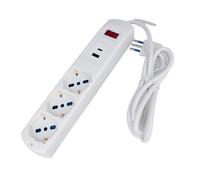 A2ZWORLD, Multipresa 7 in 1, USB A + C + 3 Prese Bipasso + 2 Univ. EU 1.5m