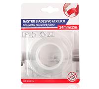 A2ZWORLD Nastro Biadesivo in Acrilico, Trasparente Extra Forte, Lunga 2 Metri, Larghezza da 24mm e 36mm, Rimovibile Multifunzione Per Interno e Esterno (24mm X 2MT)