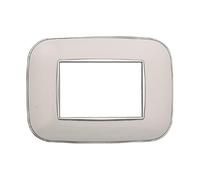 A2ZWORLD Placca Orbis Ovale 3M Serie Moon, Placca 3 Posti Compatibile Con Bticino Axolute (Bianco), AN91313