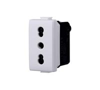 A2ZWORLD Presa Bipasso 2P+T 10/16A, Compatibile con Bticino Living (Bianco)