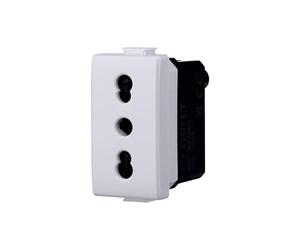 A2ZWORLD Presa Bipasso 2P+T 10/16A, Compatibile con Bticino Living (Bianco)