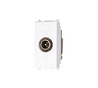A2ZWORLD Presa TV Passante Connettore Maschio,Colore Bianco, Compatibile Con Vimar Plana