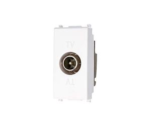 A2ZWORLD Presa TV Passante Connettore Maschio,Colore Bianco, Compatibile Con Vimar Plana