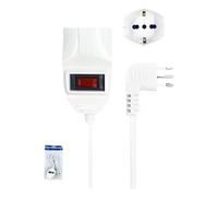 A2ZWORLD Prolunga Elettrica 3 Metri Con Interruttore, Spina Italiana Piccola 10A, Presa Multistandard Bipasso Schuko 10/16A, Max 2300W 250V, Colore Bianco