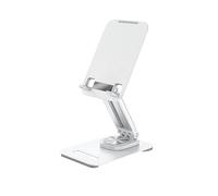 A2ZWORLD Supporto Tablet Girevole a 360° Universale, Regolabile e Pieghevole Compatibile con iPad Pro/Air/Mini, Surface, Antiscivolo Sicuro (Bianco/White)