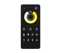 A2ZWORLD Telecomando RF 2.4G CCT, Portata 30 m, Dimming 0-100%, 4 Zone, per Centralina Led Controller CCT 2CH, Staffa Porta Telecomando Incluso, Alimentazione Con Batterie AAA(Escluso)