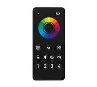 A2ZWORLD Telecomando RF 2.4G RGB, Portata 30 m, Dimming 0-100%, 4 Zone, per Centralina Led Controller RGB 3CH, Staffa Porta Telecomando Incluso, Alimentazione Con Batterie AAA(Escluso)