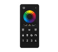 A2ZWORLD Telecomando RF 2.4G RGBCCT, Portata 30 m, Dimming 0-100%, 4 Zone, per Centralina Led Controller RGBCCT 5CH, Staffa Porta Telecomando Incluso, Alimentazione Con Batterie AAA(Escluso)