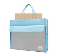 A3 Document Tote Bag with Handle | Ampia capacità Portable Storage Bag for Files, Maps, riviste & News | Durevole Handbag for Organizing Documents at Work, School, or Travel, blu, Se référer au