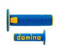 A360 COPPIA MANOPOLE OFFROAD BLU / GIALLO DOMINO DIAMETRO 22-26 UNIVERSALI