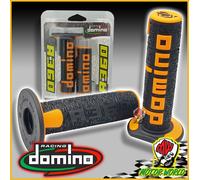 DOMINO Manopole 120 mm ARANCIONI NERE Per MOTO CROSS TRIAL OFF ROAD MX MOTARD