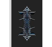 A4 Abstract printed Pin Stripes - Notebook: lined paper 106 pages - Blue + White on Black