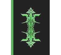 A4 Abstract printed Pin Stripes - Notebook: lined paper 106 pages - Green Black marble 2 + white on black