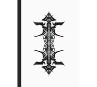 A4 Abstract printed Pin Stripes - Notebook: lined paper 106 pages - Green Black marble 3 + black on White