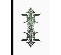 A4 Abstract printed Pin Stripes - Notebook: lined paper 106 pages - Green Black marble + black on White