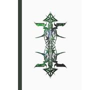 A4 Abstract printed Pin Stripes - Notebook: lined paper 106 pages - Green Blue + Black abstract on white