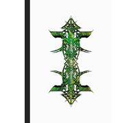 A4 Abstract printed Pin Stripes - Notebook: lined paper 106 pages - Green + White on White