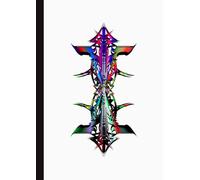 A4 Abstract printed Pin Stripes - Notebook: lined paper 106 pages - Multi Coloured Sheen + Black on White