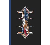 A4 Abstract printed Pin Stripes - Notebook: lined paper 106 pages - Patriot + white on black