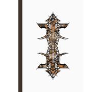 A4 Abstract printed Pin Stripes - Notebook: lined paper 106 pages - Steam Punk Rust + Black on White