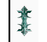 A4 Abstract printed Pin Stripes - Notebook: lined paper 106 pages - Teal 2 + White on White