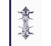 A4 Abstract printed Pin Stripes - Notebook - Matrix Royal Blue + White + Black on White: lined paper 106 pages