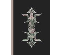 A4 Abstract printed Pin Stripes - Notebook - Psychedelic Silver Pink + White on Black: lined paper 106 pages