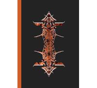 A4 Abstract printed Pin Stripes - Notebook - Universe Orange + White on Black: lined paper 106 pages