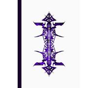 A4 Abstract printed Pin Stripes - Notebook - Universe Purple + Black on White: lined paper 106 pages