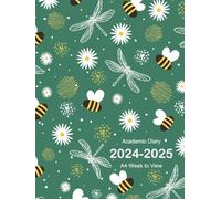 A4 Academic Diary 2024-2025 Week to View: 12 Months Planner from August 2024 to July 2025, Bee and Flower Cover