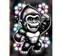 A4 Blank Notebook - Cute Neon Energetic Gorilla Cover (Multicolor Glow) - Unlined Journal for Drawing, Sketching & Creative Writing: Large A4 Unlined ... Sketching, Journaling, Notes & Creative Ideas