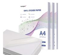 A4 Etichette di graffi resistenti alla lacrima impermeabile di carta autoadesiva compatibili con stampanti a getto d'inchiostro(Glossy 20 sheets)