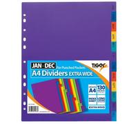 A4 File Divisori Plastica Colorato Etichette Soggetto Deposito Numerato Ampia X