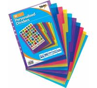 A4 File Divisori Plastica Colorato Tabs Soggetto Archiviazione Numerato Ampia -