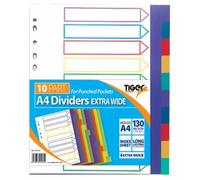 A4 File Divisori Plastica Colorato Tabs Soggetto Archiviazione Numerato Ampia X