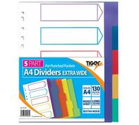 A4 File Divisori Plastica Colorato Tabs Soggetto Archiviazione Numerato Ampia X