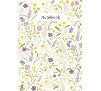 A4 Floral Notebook - 120 Cream College Ruled Pages, Cute Aesthetic Writing Journal for Women & Teen Girls, Large Softcover with Pastel Wildflower Design - Sparrow Paper Co.